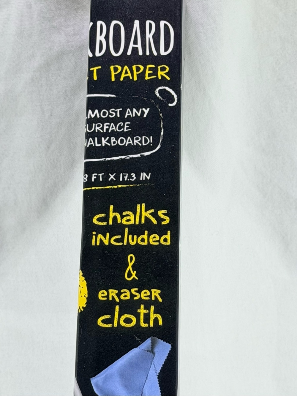 Black Chalkboard Paper Roll with Blue Eraser Cloth